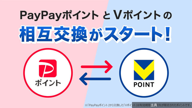 [朗報]PayPayとVポイントが相互交換可能に