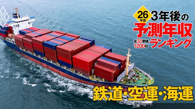 [速報] 鉄道・空運・海運業界の3年後の予測年収ランキング！