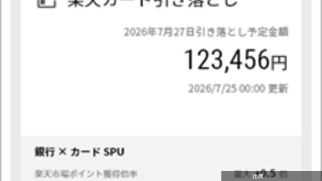 [朗報] 楽天銀行アプリで楽天カード請求額確認可能に