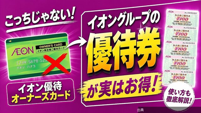 [朗報]イオンの株主優待券で最大10%割引！