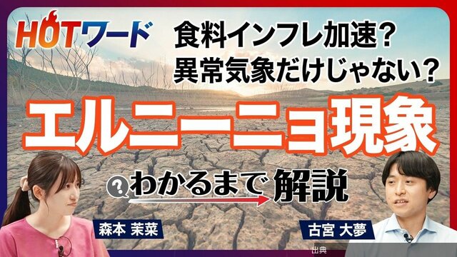 【食料品のさらなる高騰も？】｢エルニーニョ現象｣って何？／原油高と異常気象のダブルパンチ／最大20％の食料インフ...とのこと